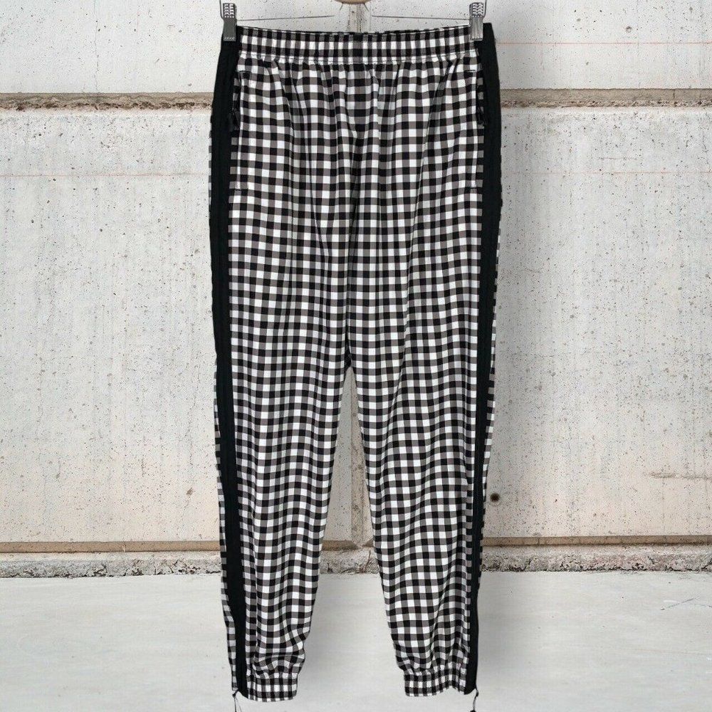 Adam Selman Sport Plaid Joggers Track Pants Womens Medium Zip Leg Pull On M